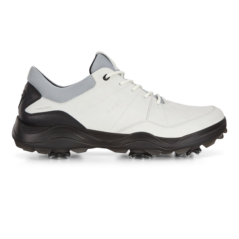 Mens Golf Shoes - ECCO Cleated Strike - White/Black - 7921CEJTS